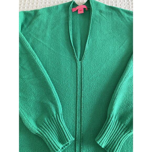 Lilly Pulitzer Sevie Relaxed Fit V-neck Green Sweater Sz M - Picture 4 of 10